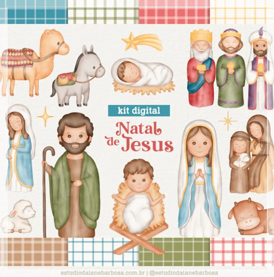 Kit Digital Dg de Jesus - Cliparts em aquarela Natal 1 1