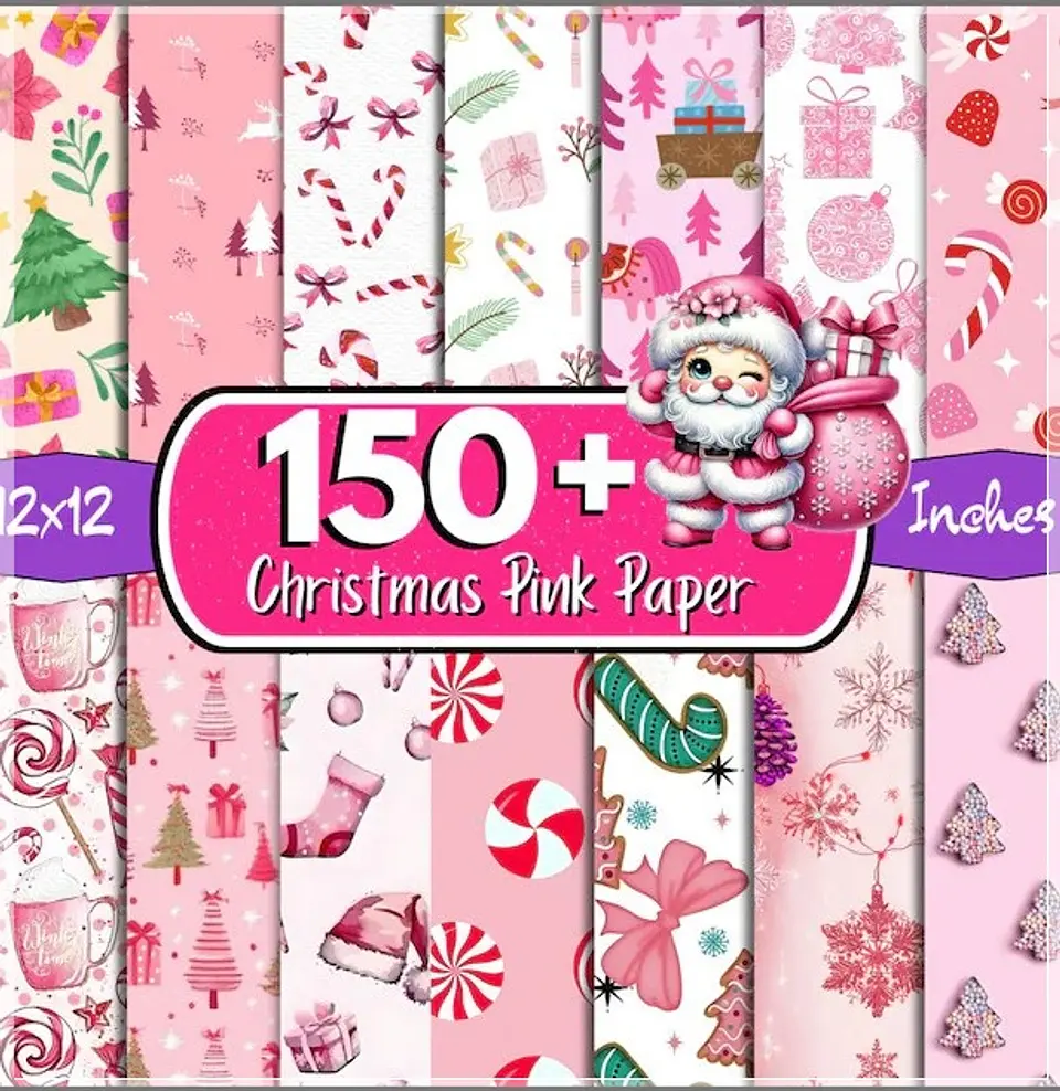 Kit Digital Christmas Pink Natal 1 1
