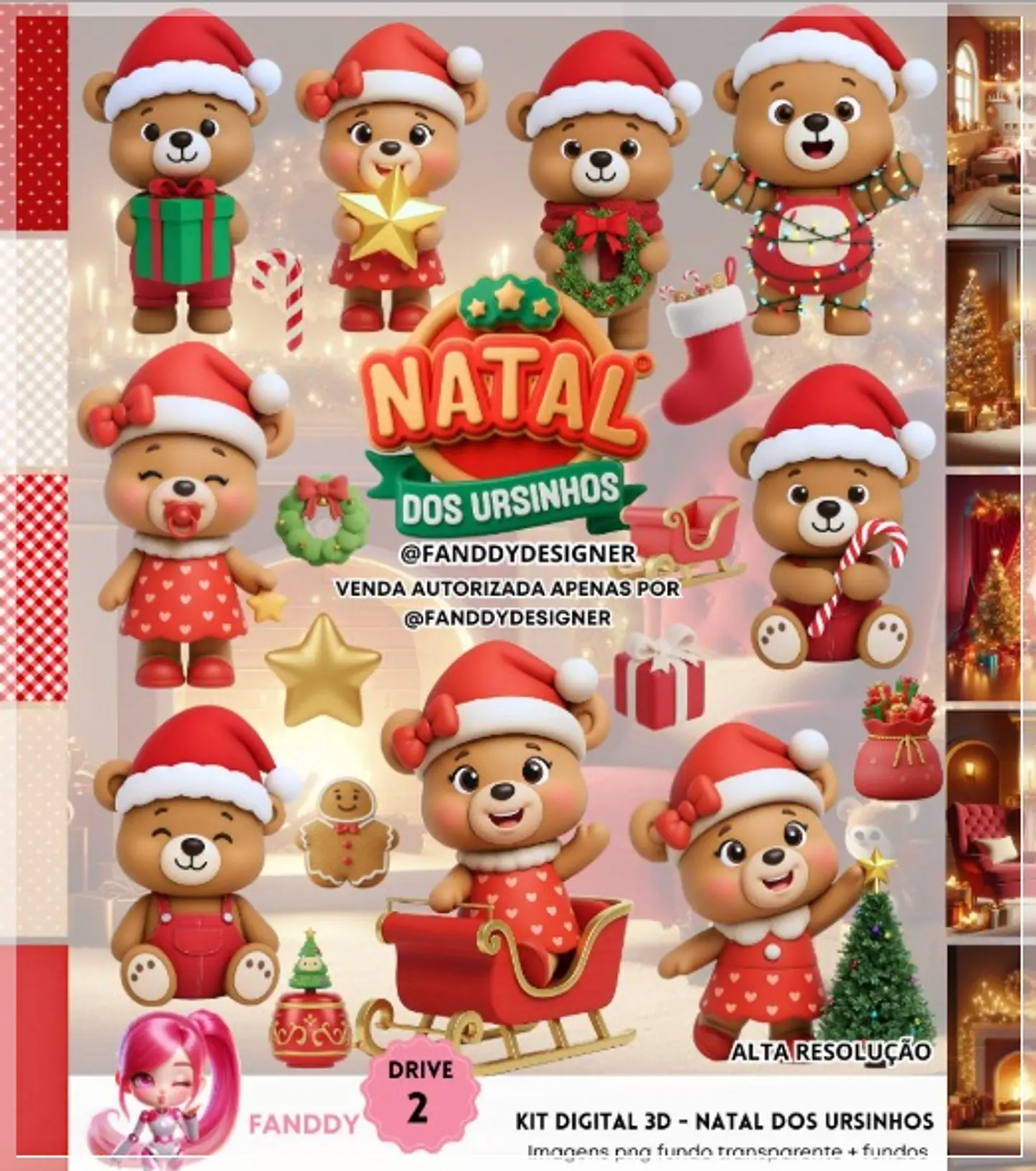 Kit Digital Ursinhos Natal 11 1
