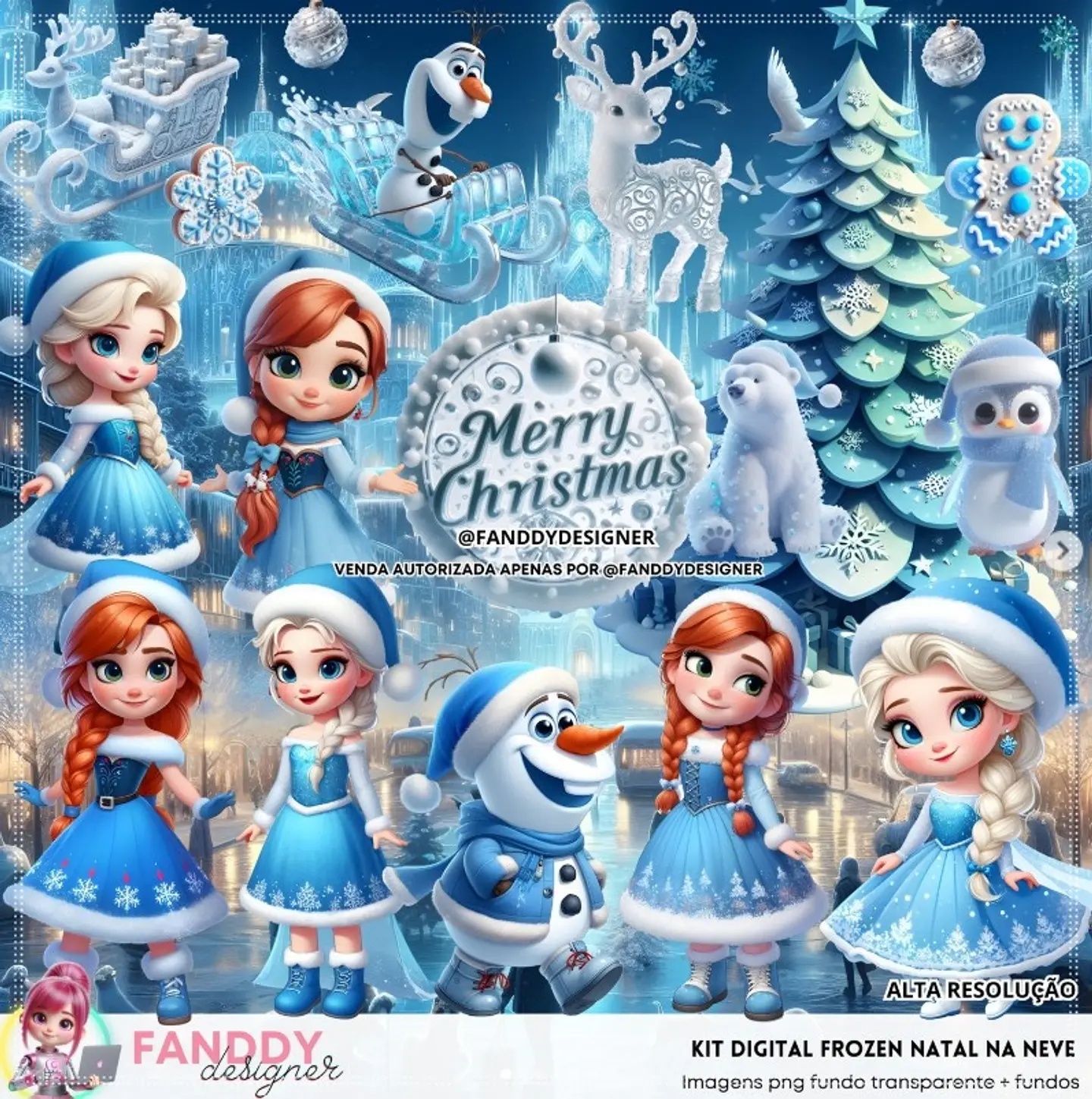 Kit Digital Frozen Natal 7 1