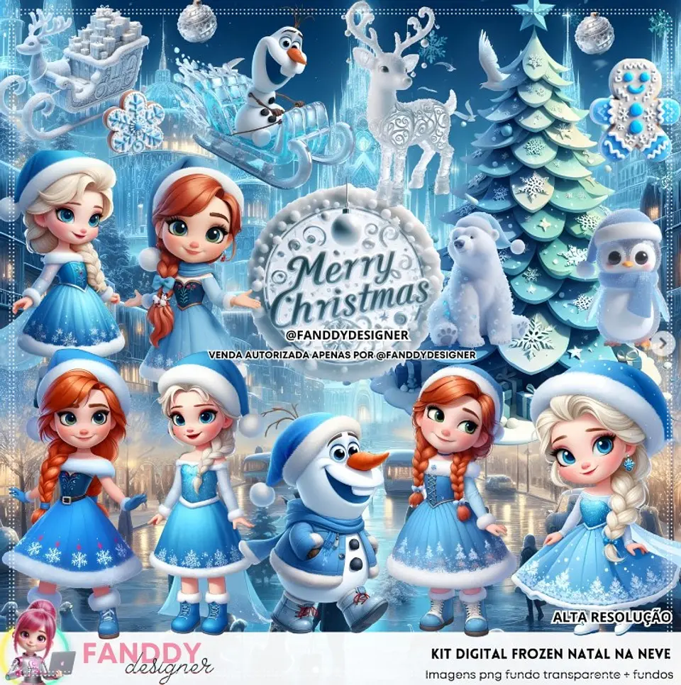 Kit Digital Frozen Natal 7 1