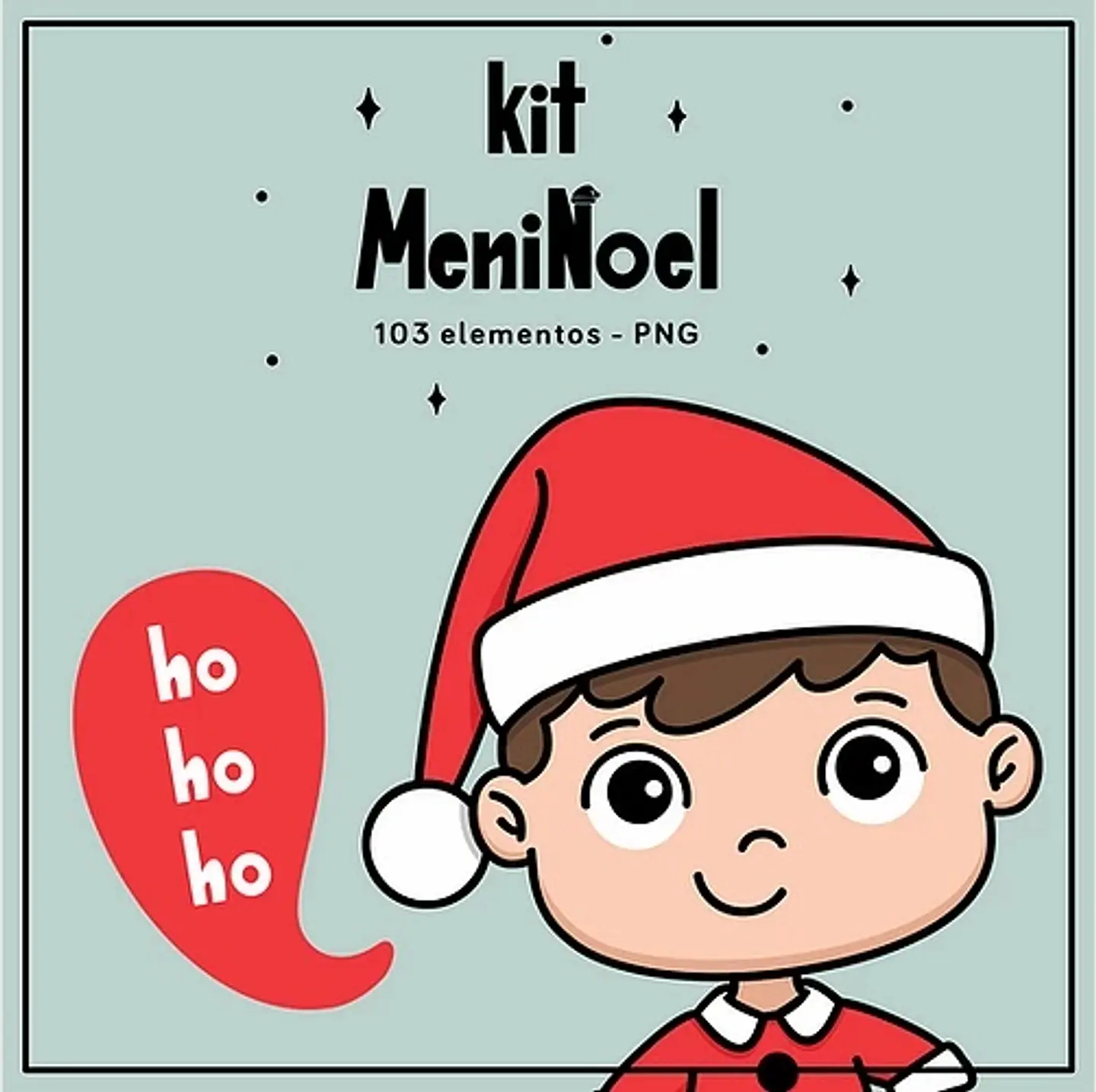 Kit Digital Menino Noel Natal 6 1