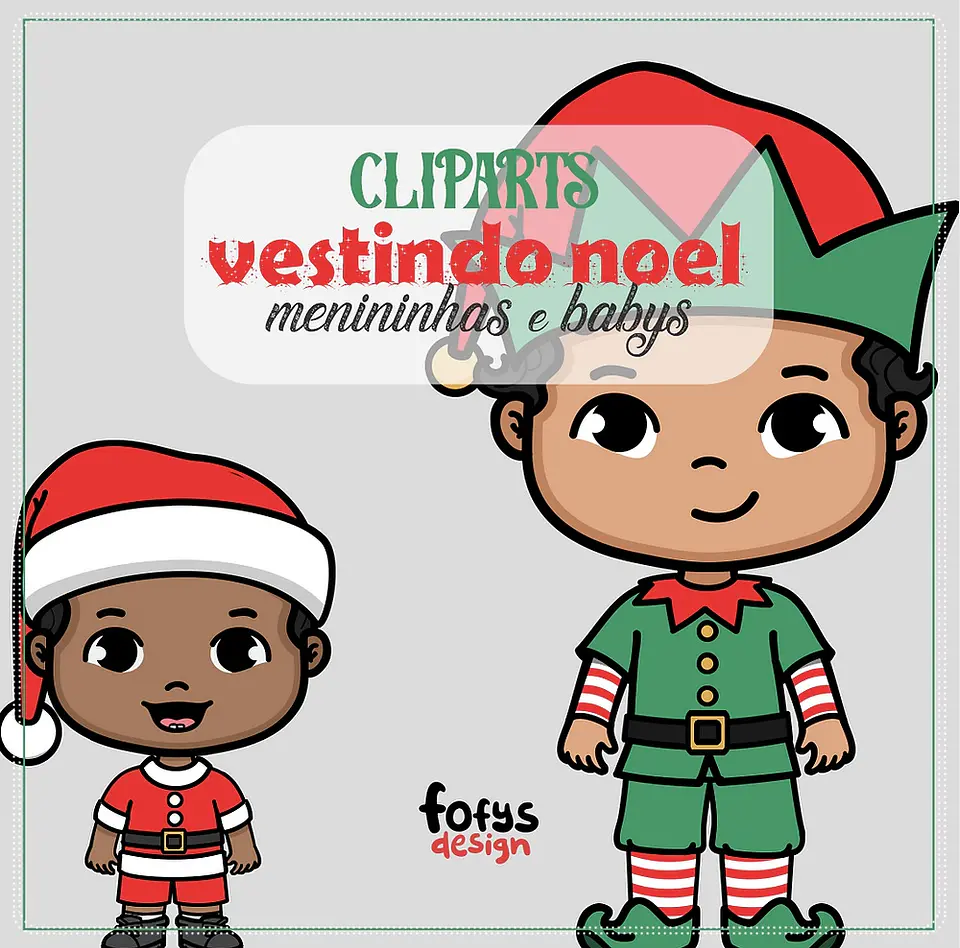 Kit Digital Cliparts Vestindo Noel Menininhos e Babys Natal 3 1