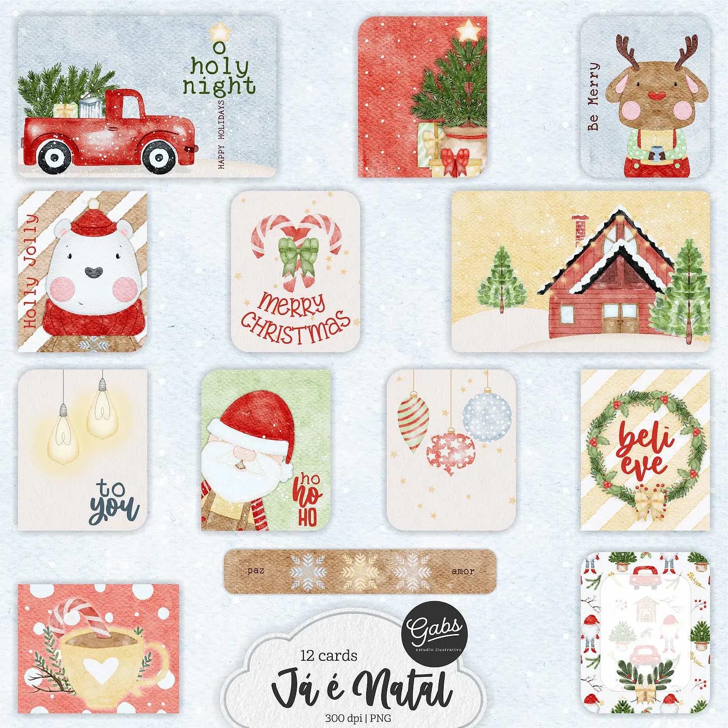Kit Digital Ja e natal Cards Natal 6 1