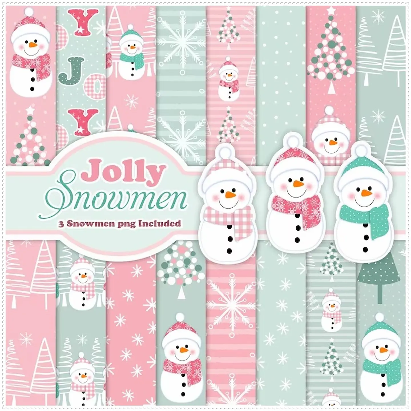 Kit Digital Jolly Snowmen Natal 3 1