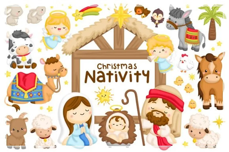 Dga-Christmas-Nativity-Clipart-Cute-Inkley 1