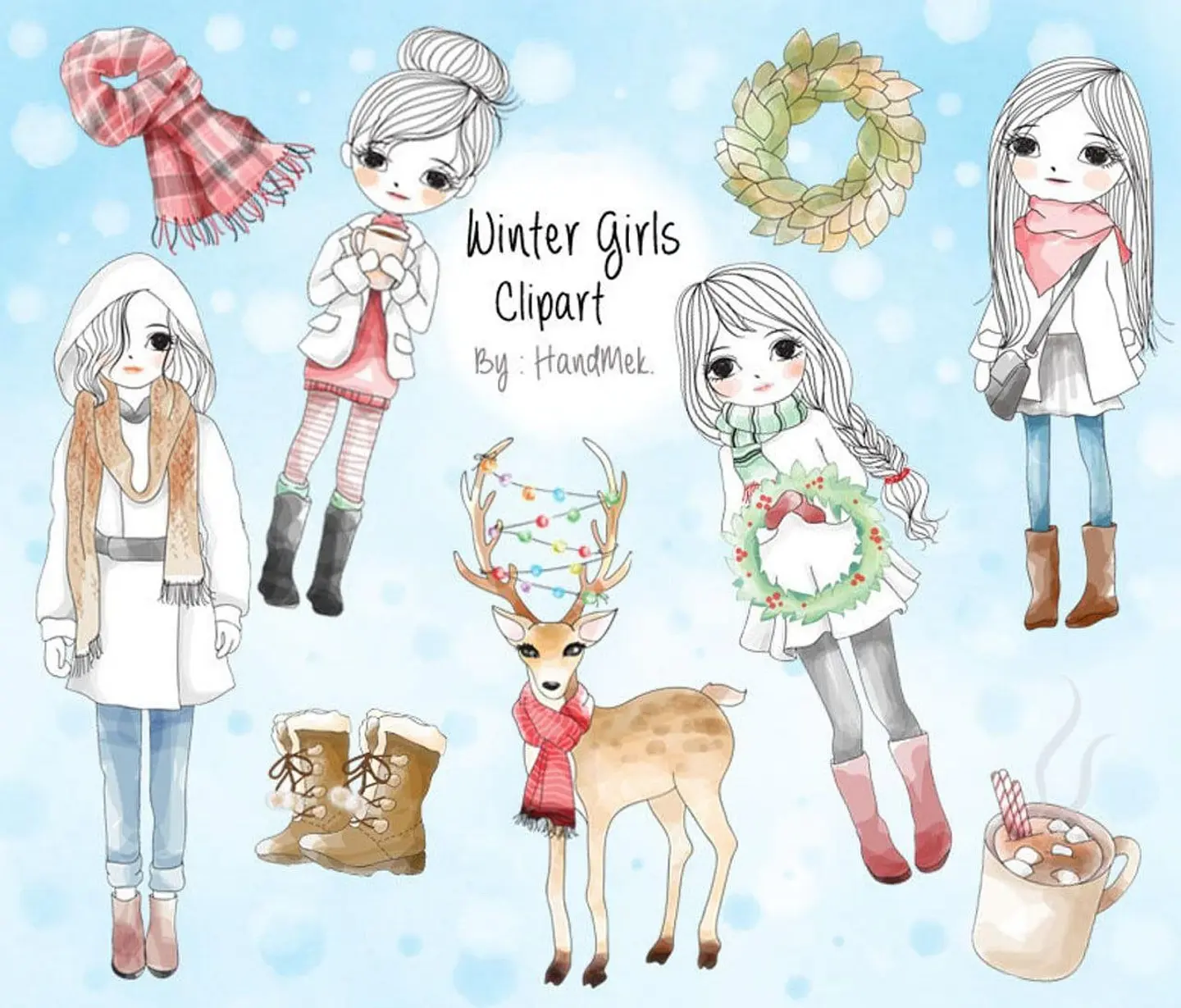 Kit Digital Colection Files Winter Girls Clipart Natal 28 1