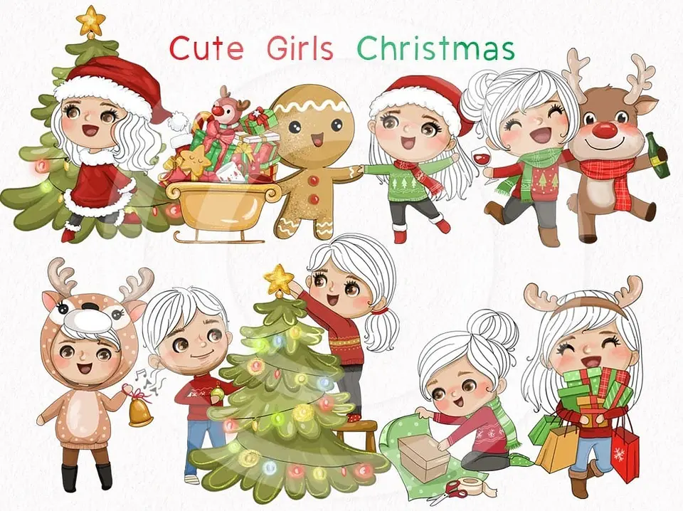 Kit Digital Colection Files Cute Girls Christmas Natal 20 1
