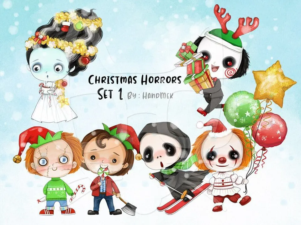 Kit Digital Colection Files Christmas Horrors Set Natal 15 1