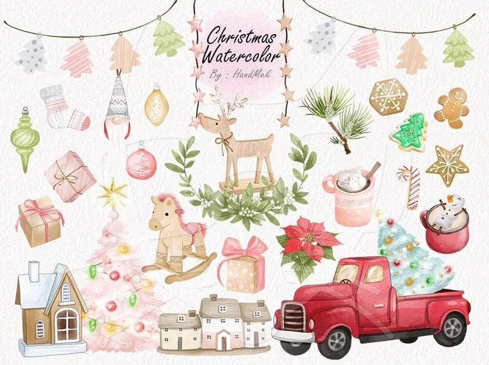Kit Digital Colection Files Christmas Watercolor Natal 18 1