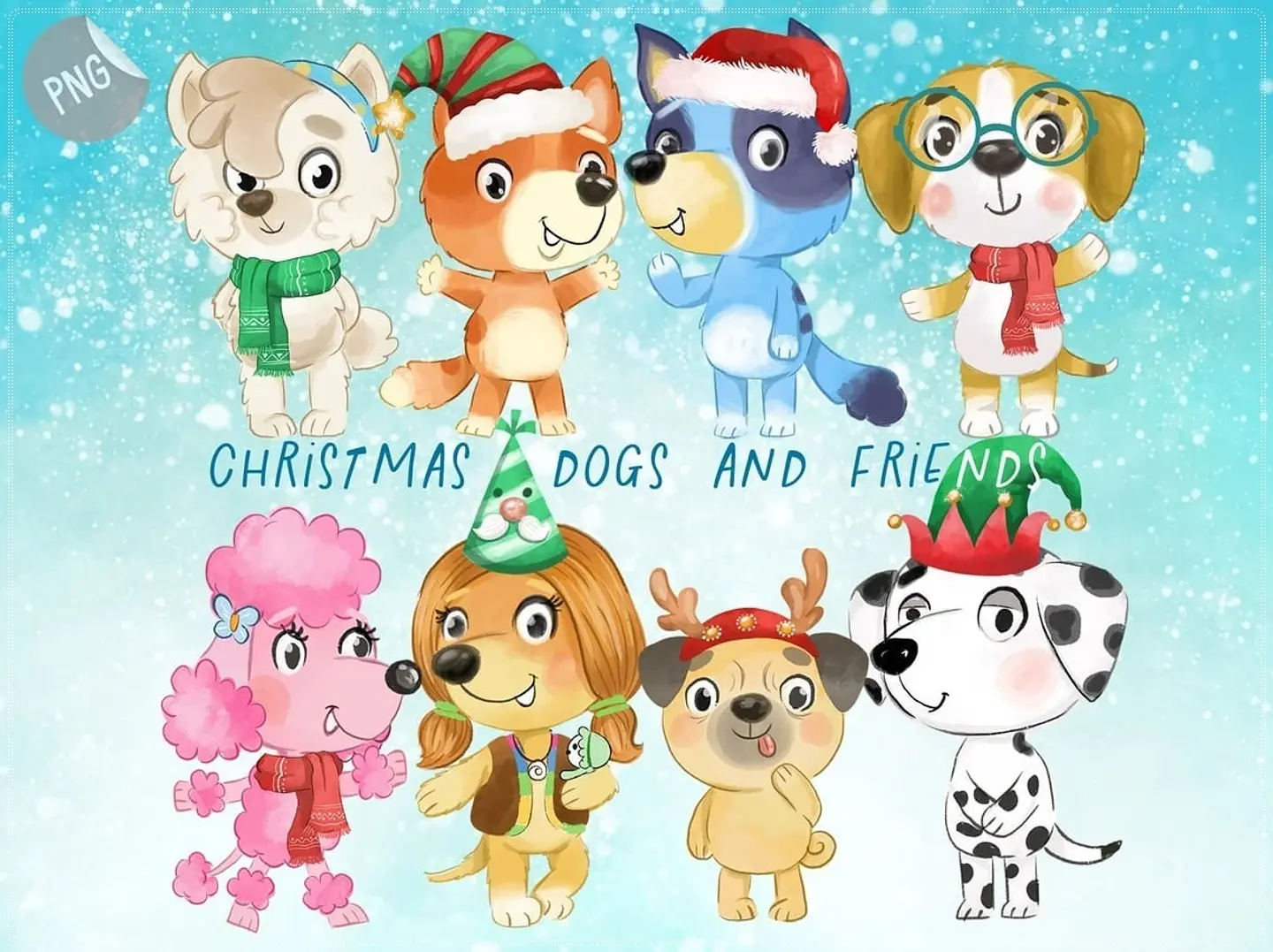 Kit Digital Christmas Dogs and Friends Natal 5 1