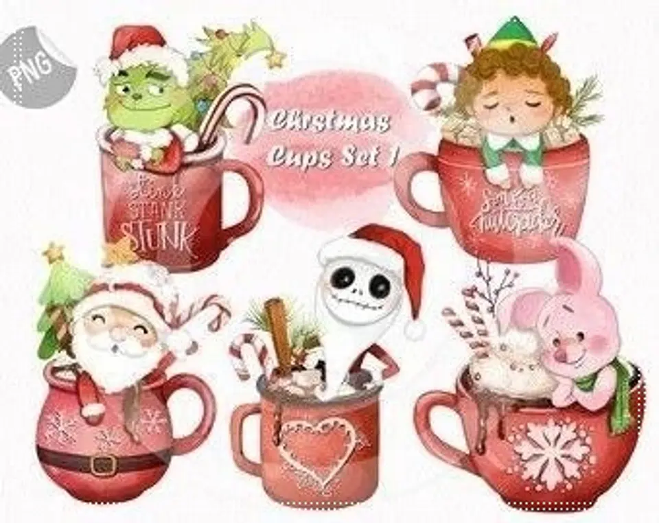 Kit Digital Christmas Cup Set Natal 1 1