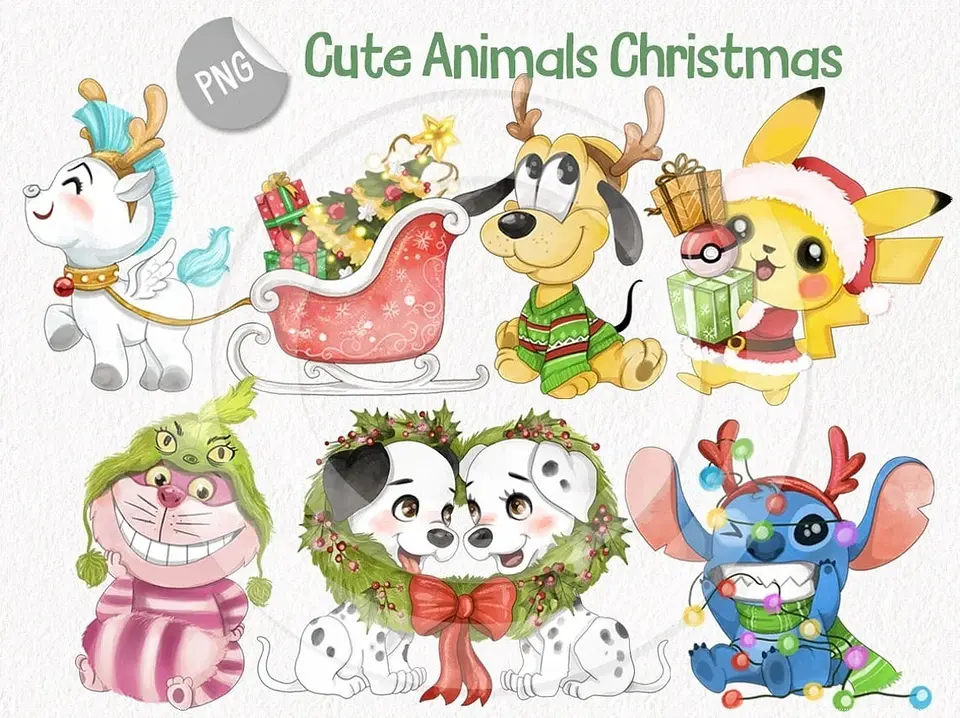 Kit Digital Cute Animals Christmas Natal 6 1