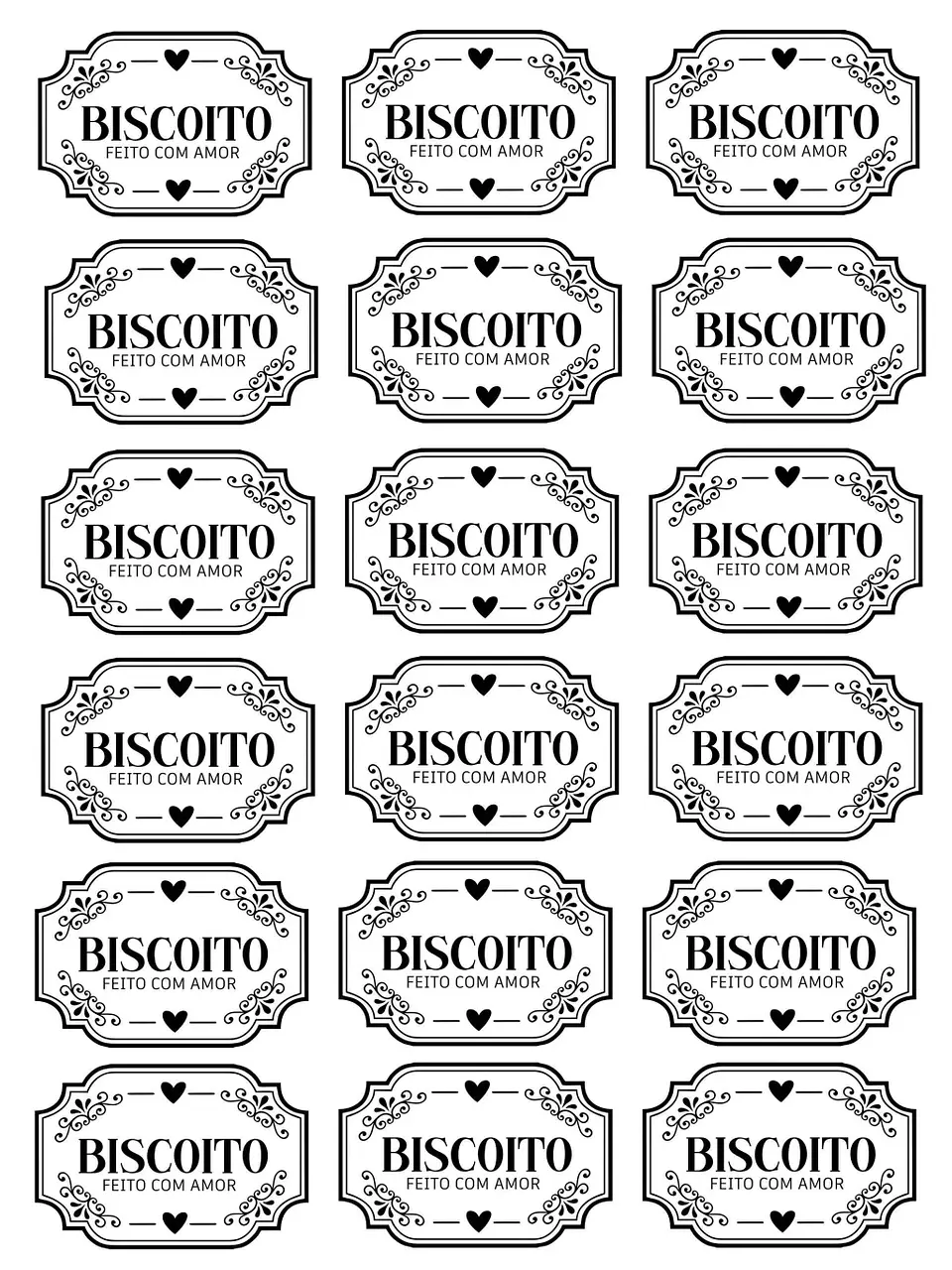 Arquivo Digital DTF UV - Biscoito Vintage (A4) Preto e Branco Parte 5 1