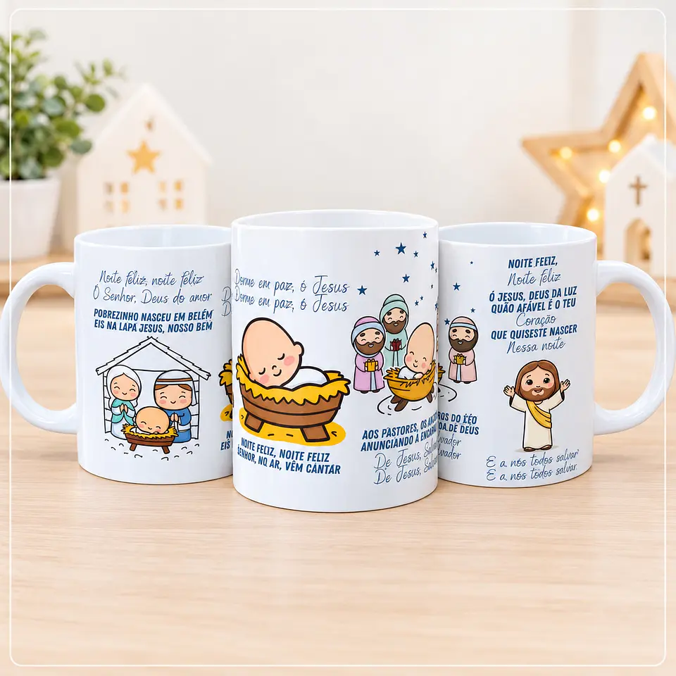 Sublimação - Caneca Noite Feliz (Música ) Natal 1 1