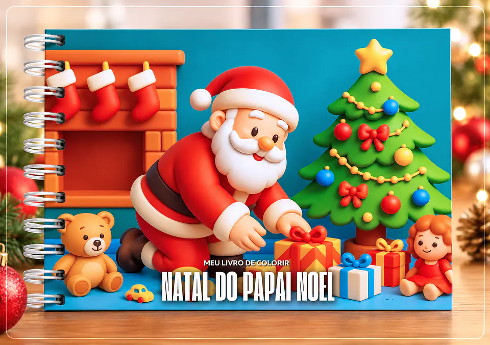 Encadernação - Livro de Colorir Natal do Papai Noel 4 1