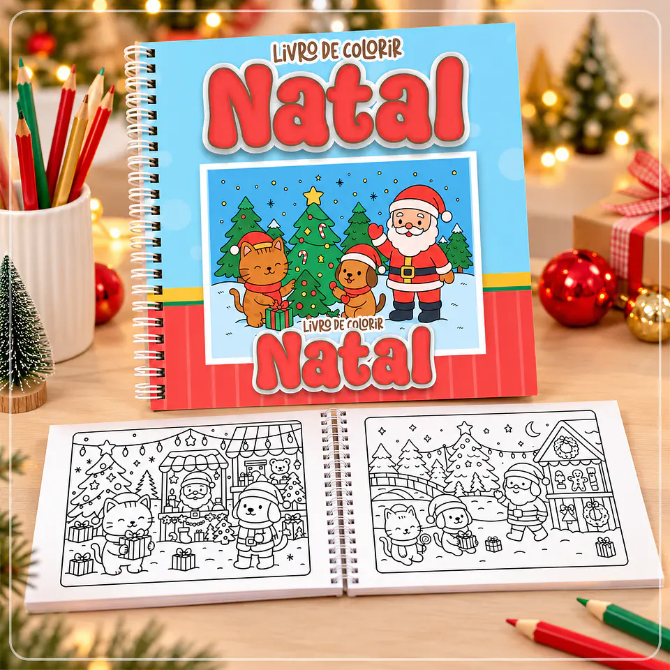 Encadernação - Livro de Colorir Natal Fofo 3 1