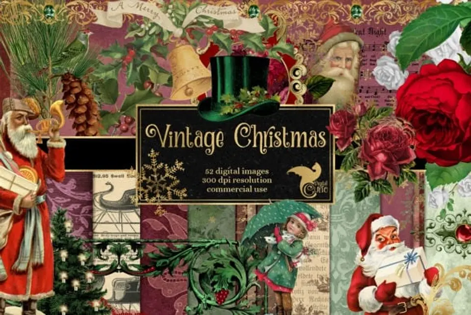 Kit Digital Vintage-Christmas-Graphics Natal 2 1
