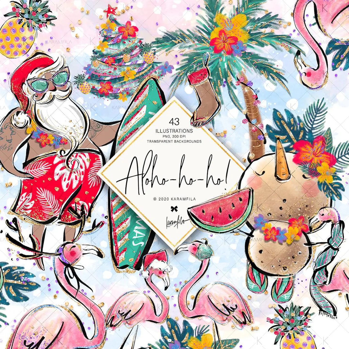 Kit Digital Aloho ho ho! Clipart Natal 2 1