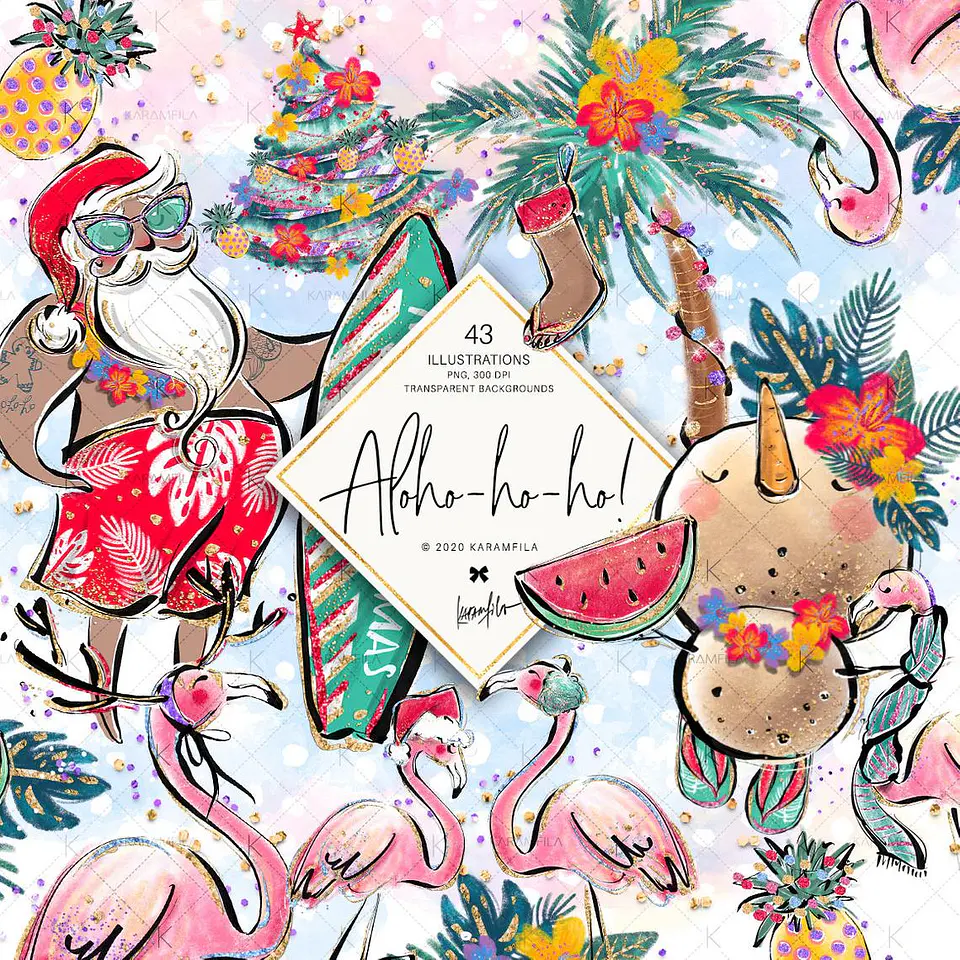 Kit Digital Aloho ho ho! Clipart Natal 2 1