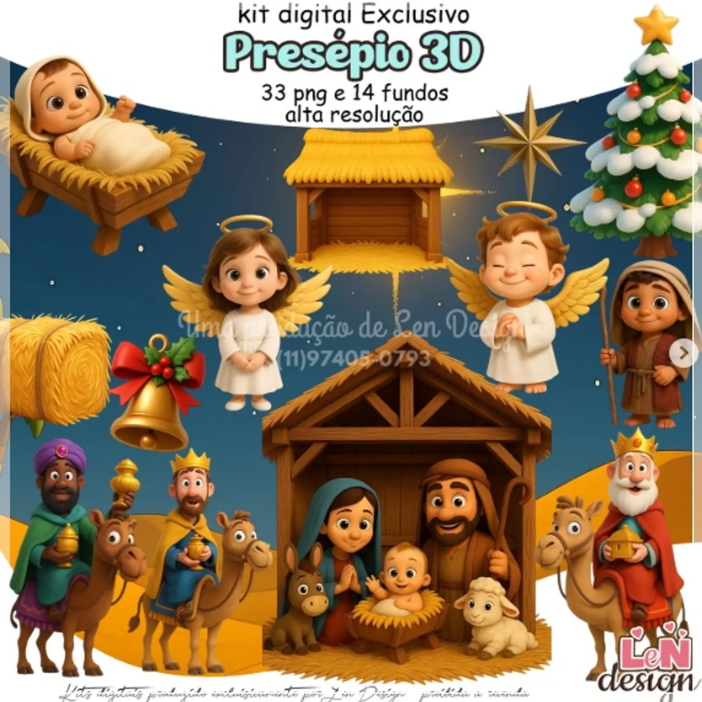Kit Digital Presépio 3D Natal 12 1
