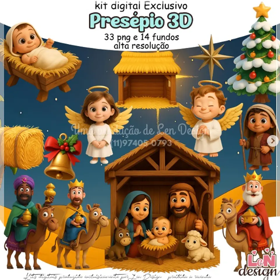 Kit Digital Presépio 3D Natal 12 1