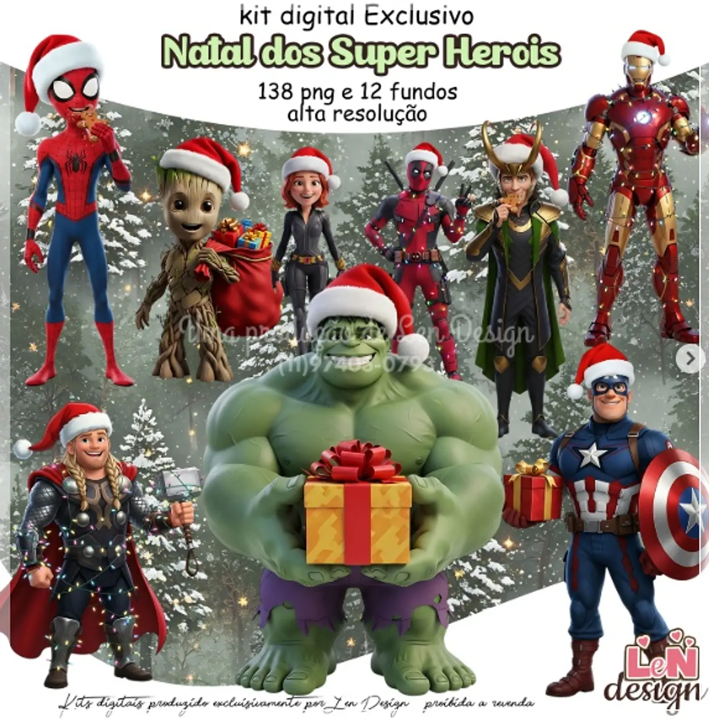 Kit Digital Super Heróis Natal 9 1