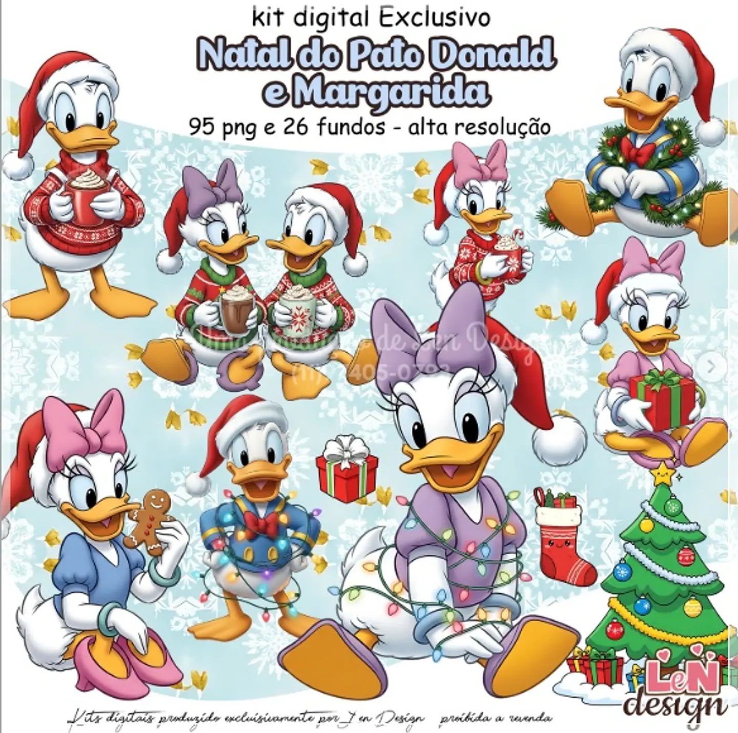 Kit Digital Pato Donald e Margarida Natal 8 1