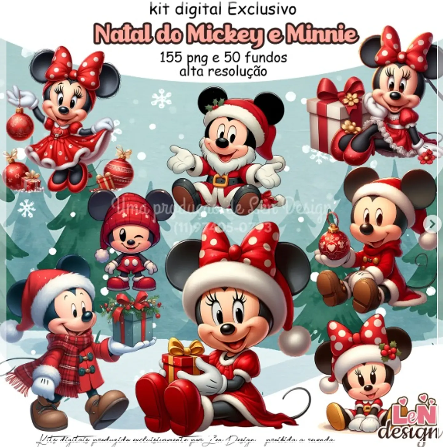 Kit Digital Mickey e Minnie Natal 7 1