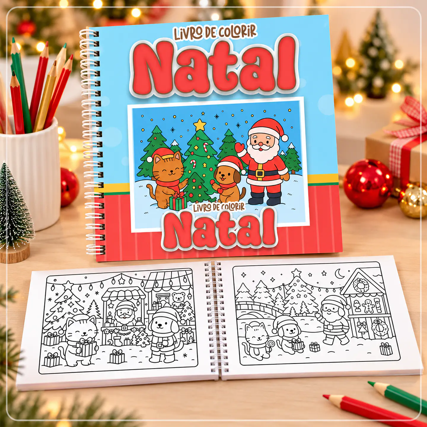 Encadernação - Livro de Colorir Natal Fofo 3 1