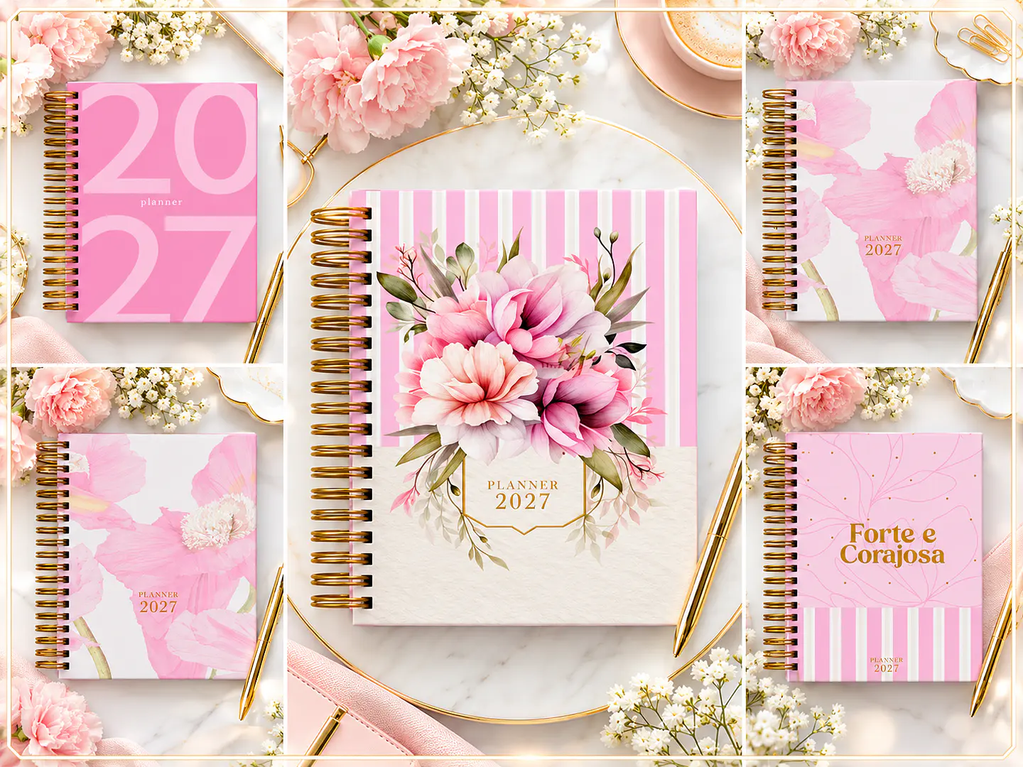 Encadernação - Planner Rosa 1