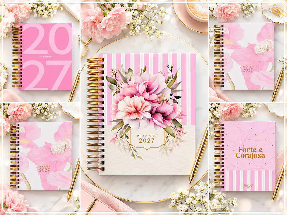 Encadernação - Planner Rosa 1