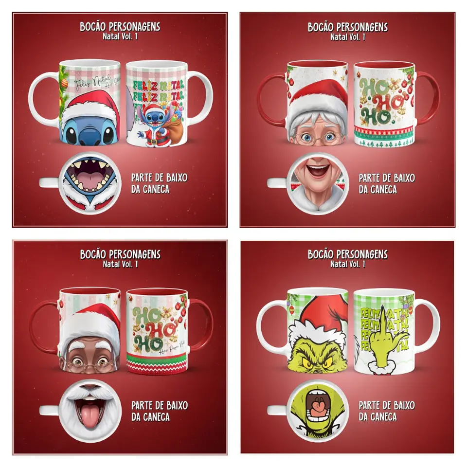 Sublimação - Combo Caneca Bocão Vol. Natal 1 1