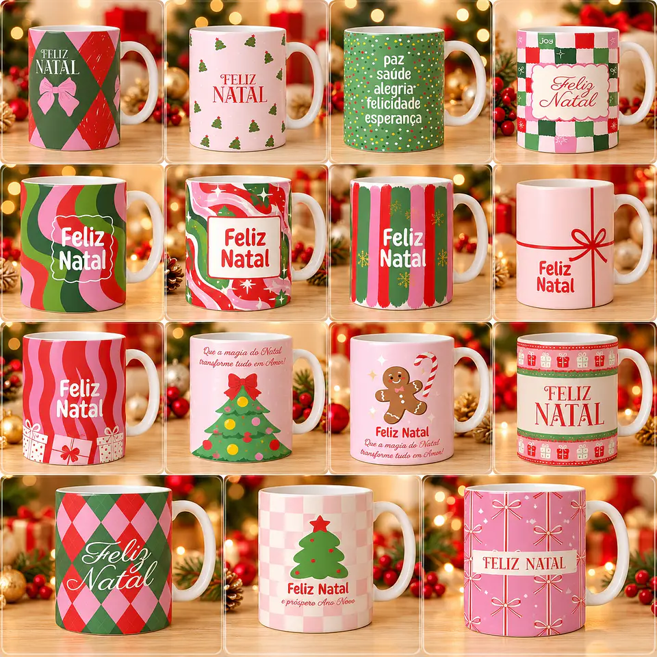 Sublimação - Combo Caneca Pacote Natal 2 1