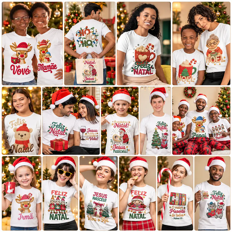 Sublimação - Combo Camiseta Mega pacote Natalino Natal 1 1