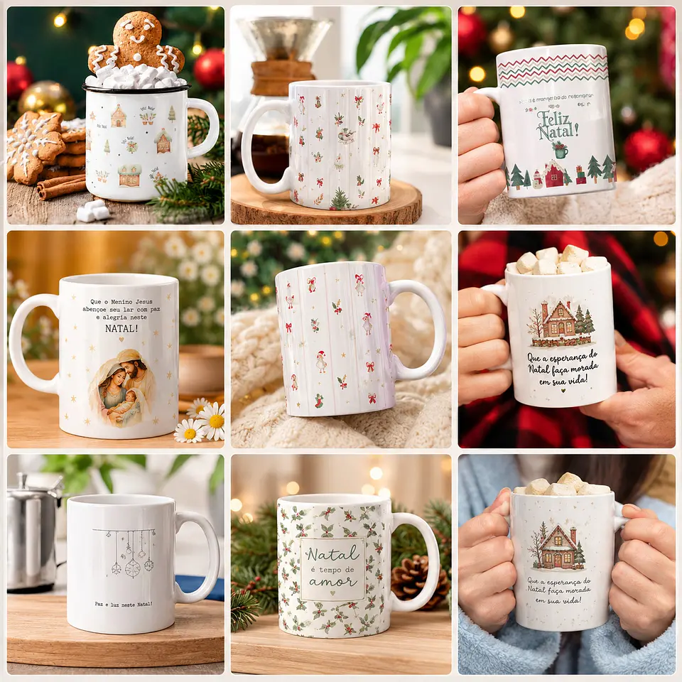 Sublimação - Combo Caneca Coleção Natal 1 1