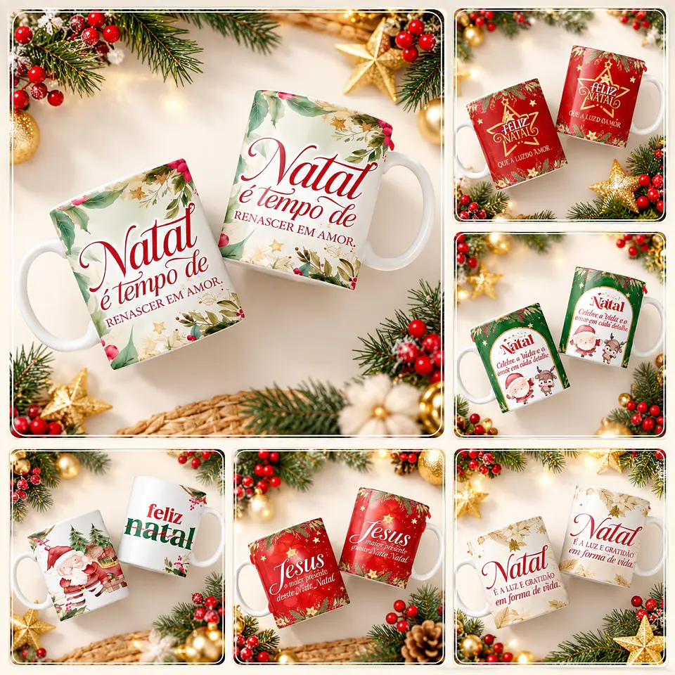 Sublimação - Combo Caneca Natal 1 1
