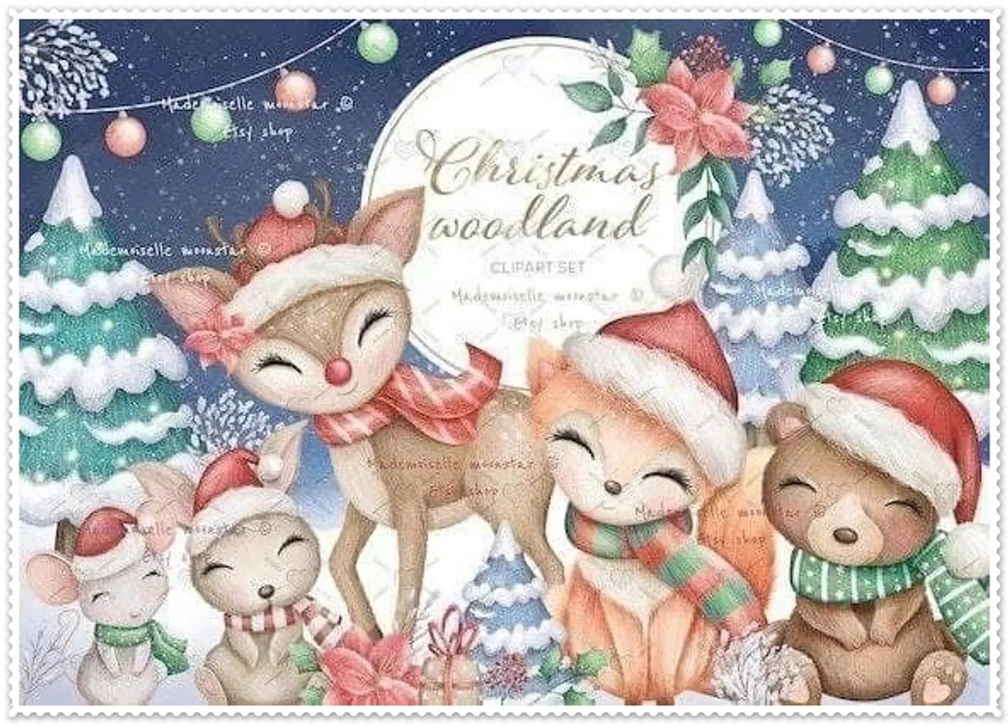 Kit Digital Christmas Woodland Natal 1 1