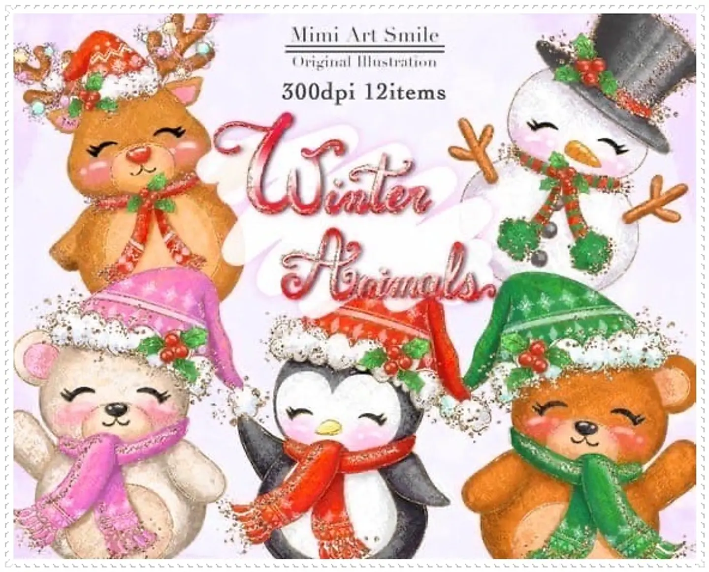 Kit Digital winter-animals Natal 1 1