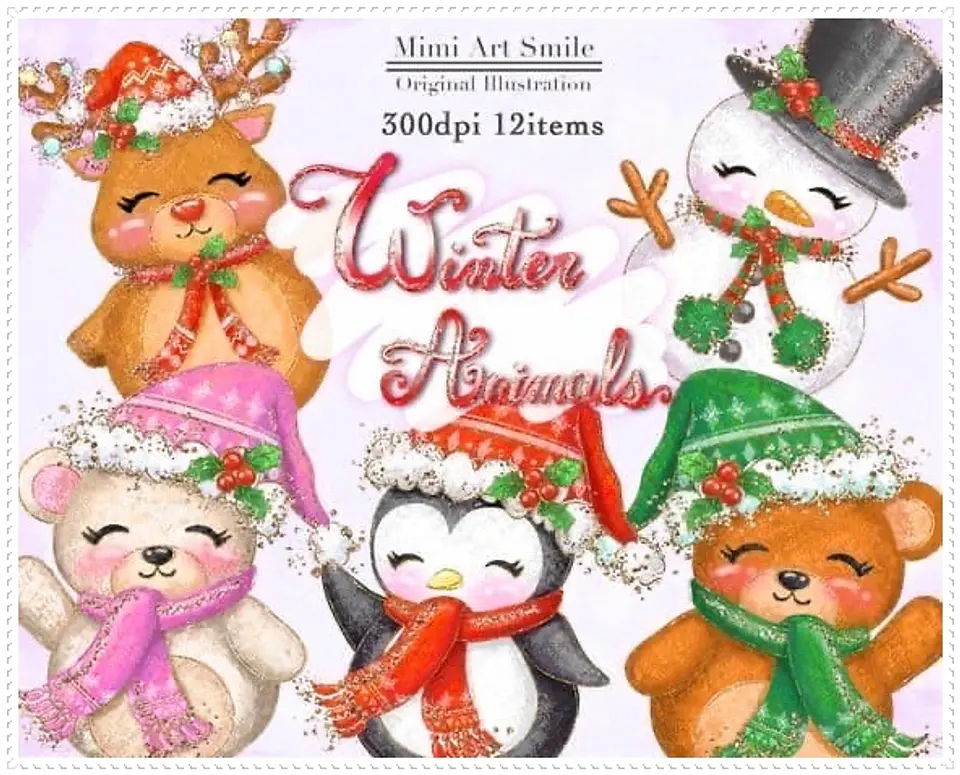 Kit Digital winter-animals Natal 1 1