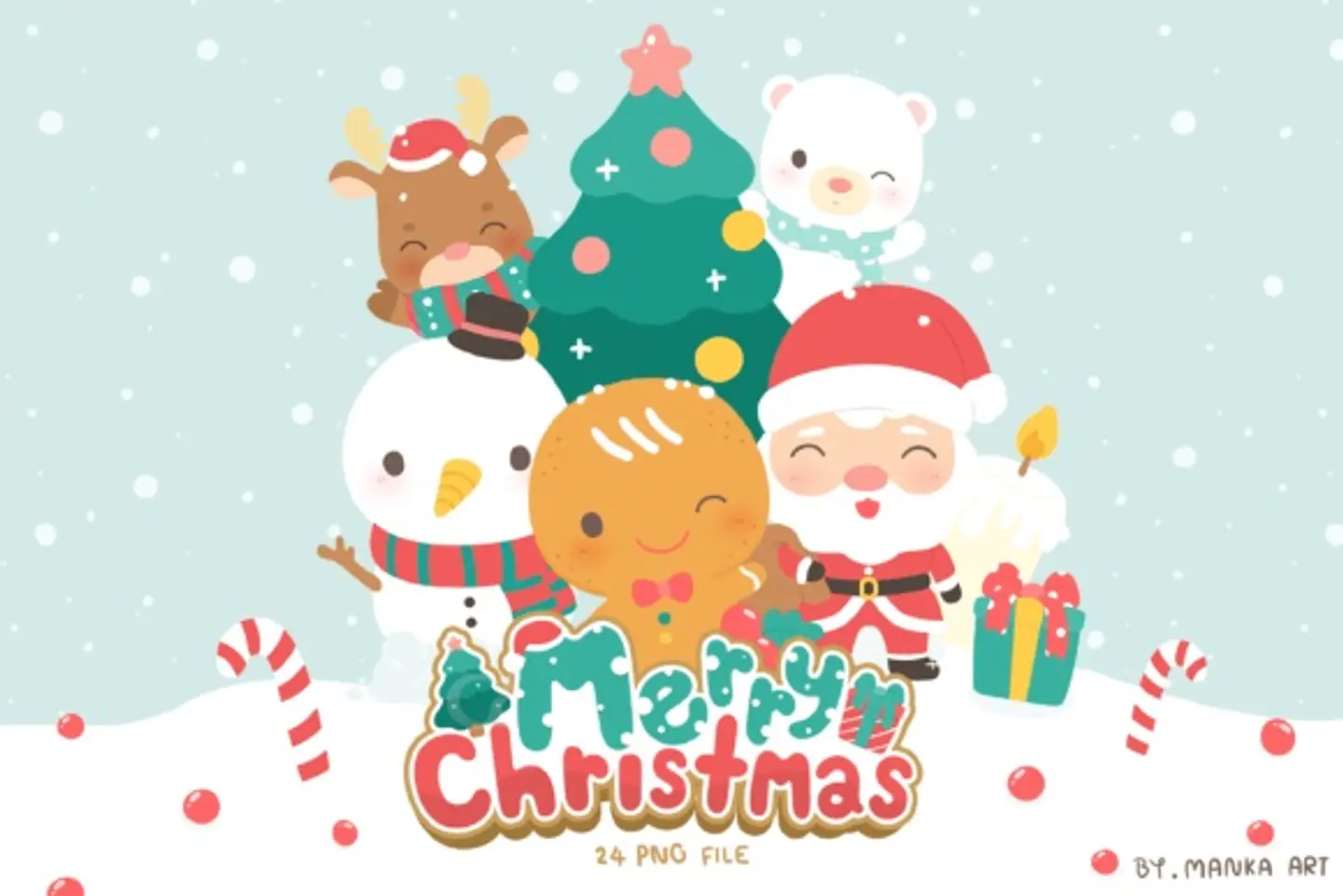 Kit Digital Pack Natalino Cute Natal 1 1