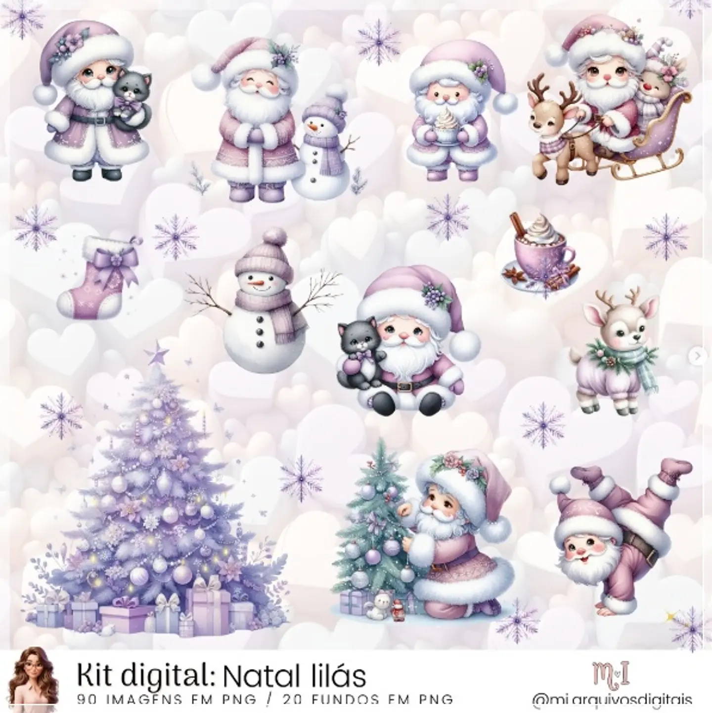 Kit Digital Lilás Natal 31 1