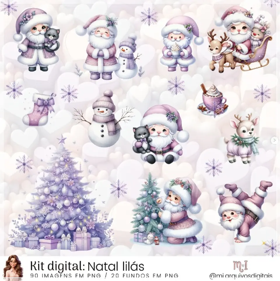 Kit Digital Lilás Natal 31 1
