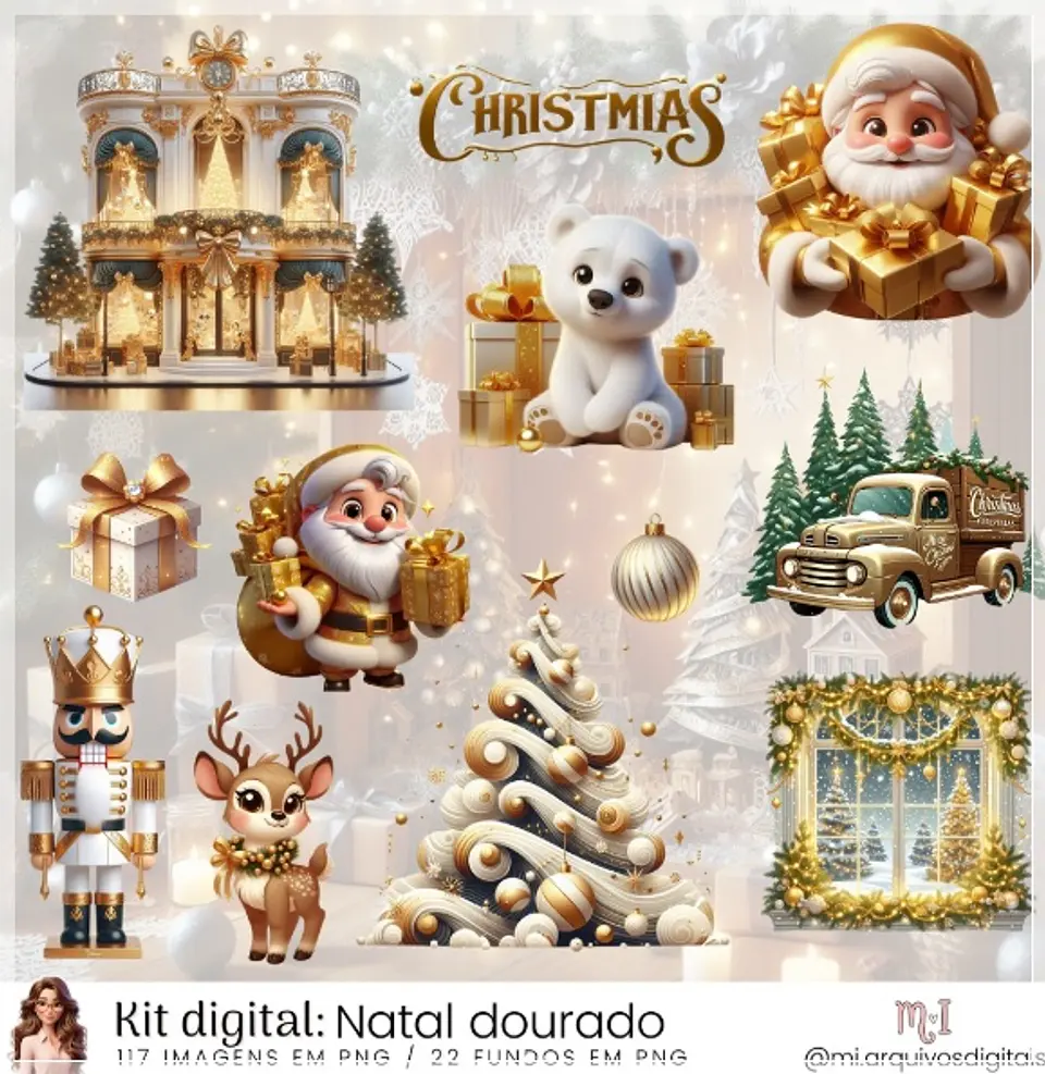 Kit Digital Dourado Natal 27 1