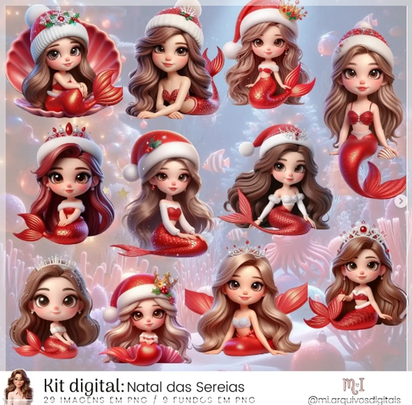 Kit Digital Sereias Natal 25 1