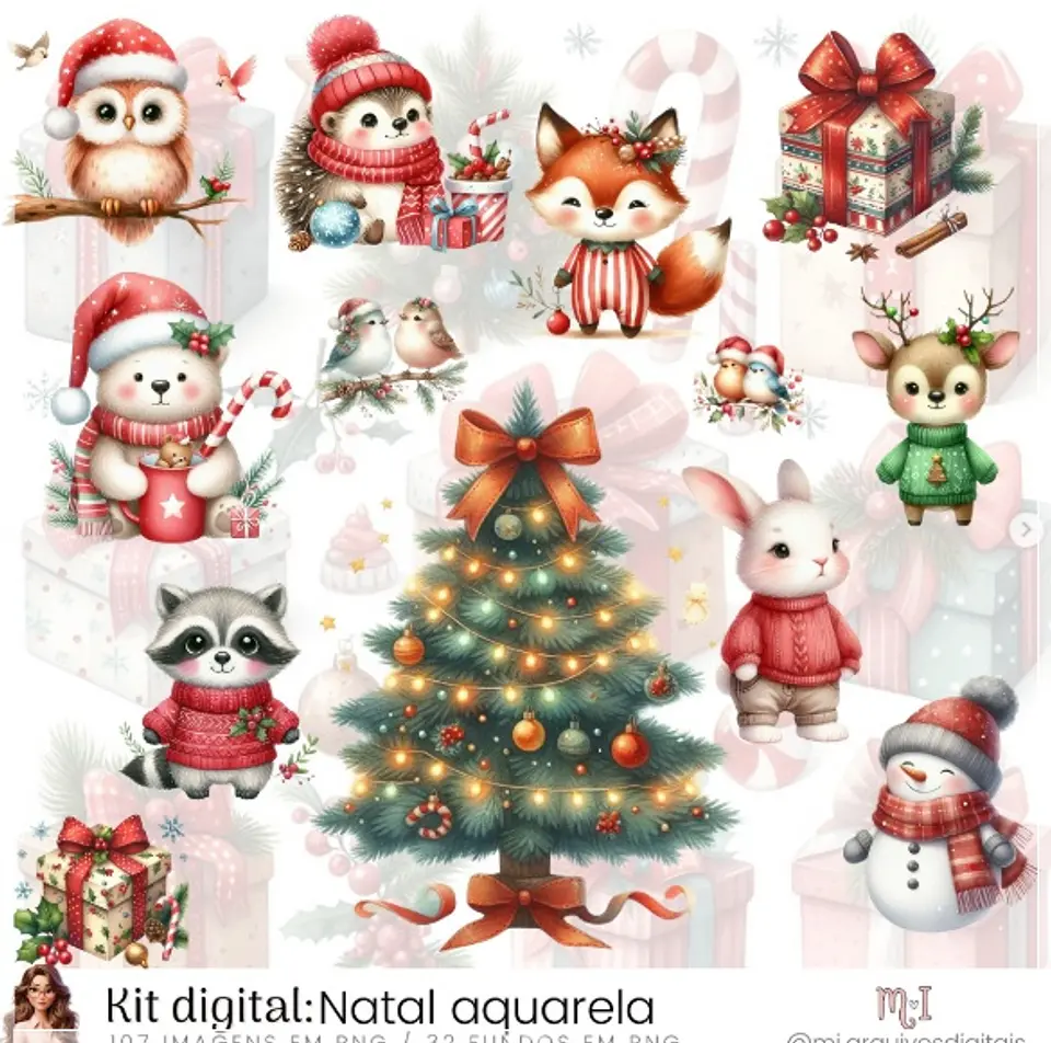 Kit Digital Aquarela Natal 23 1