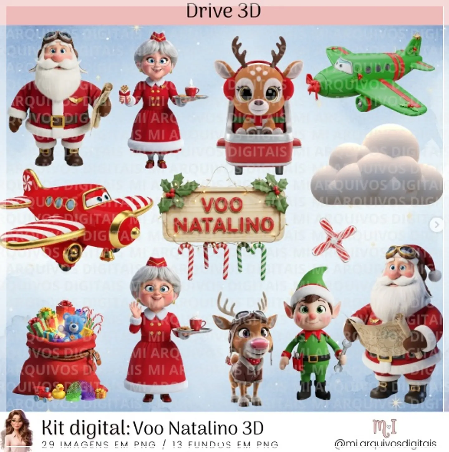 Kit Digital Voo Natalino 3D Natal 14 1