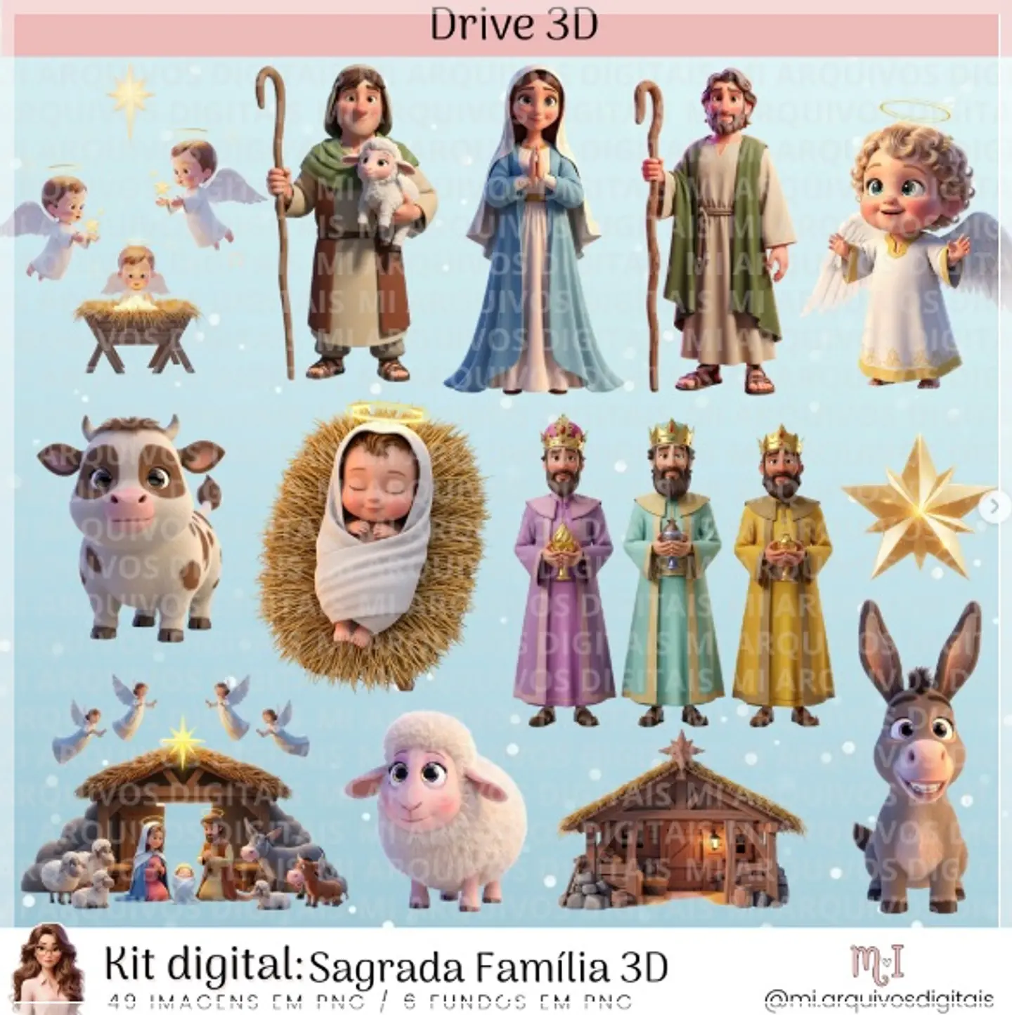 Kit Digital Sagrada Família 3D Natal 8 1