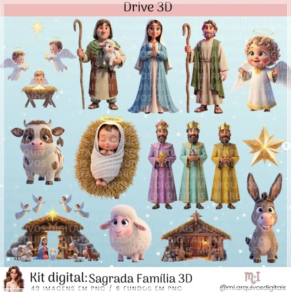 Kit Digital Sagrada Família 3D Natal 8 1