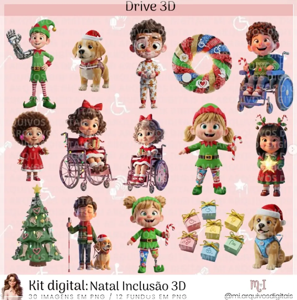Kit Digital inclusão 3D Natal 6 1